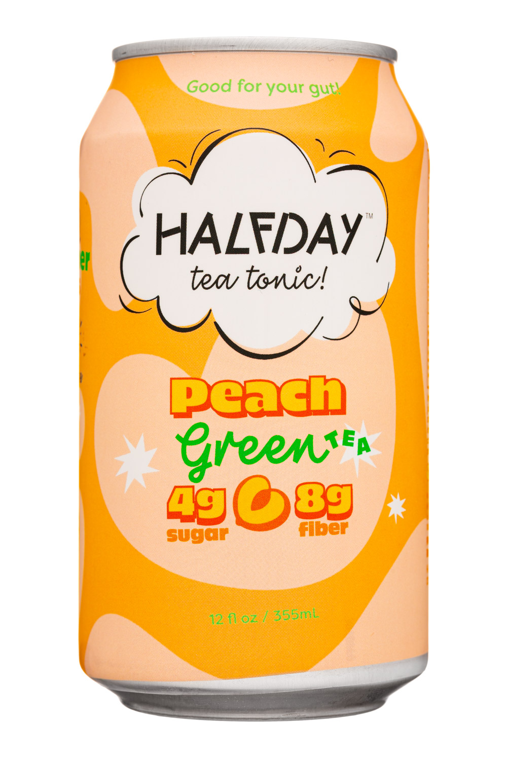 Halfday Tea Tonic: HalfDay-12oz-2021-TeaTonic-PeachGreen-Front