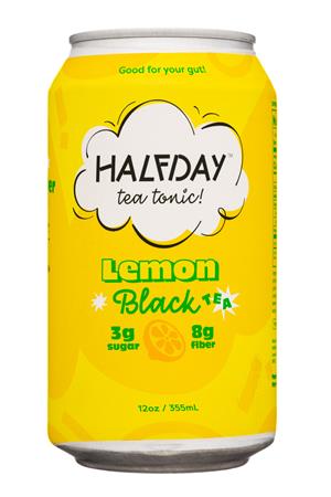 Halfday Tea Tonic: HalfDay-12oz-2021-TeaTonic-LemonBlack-Front