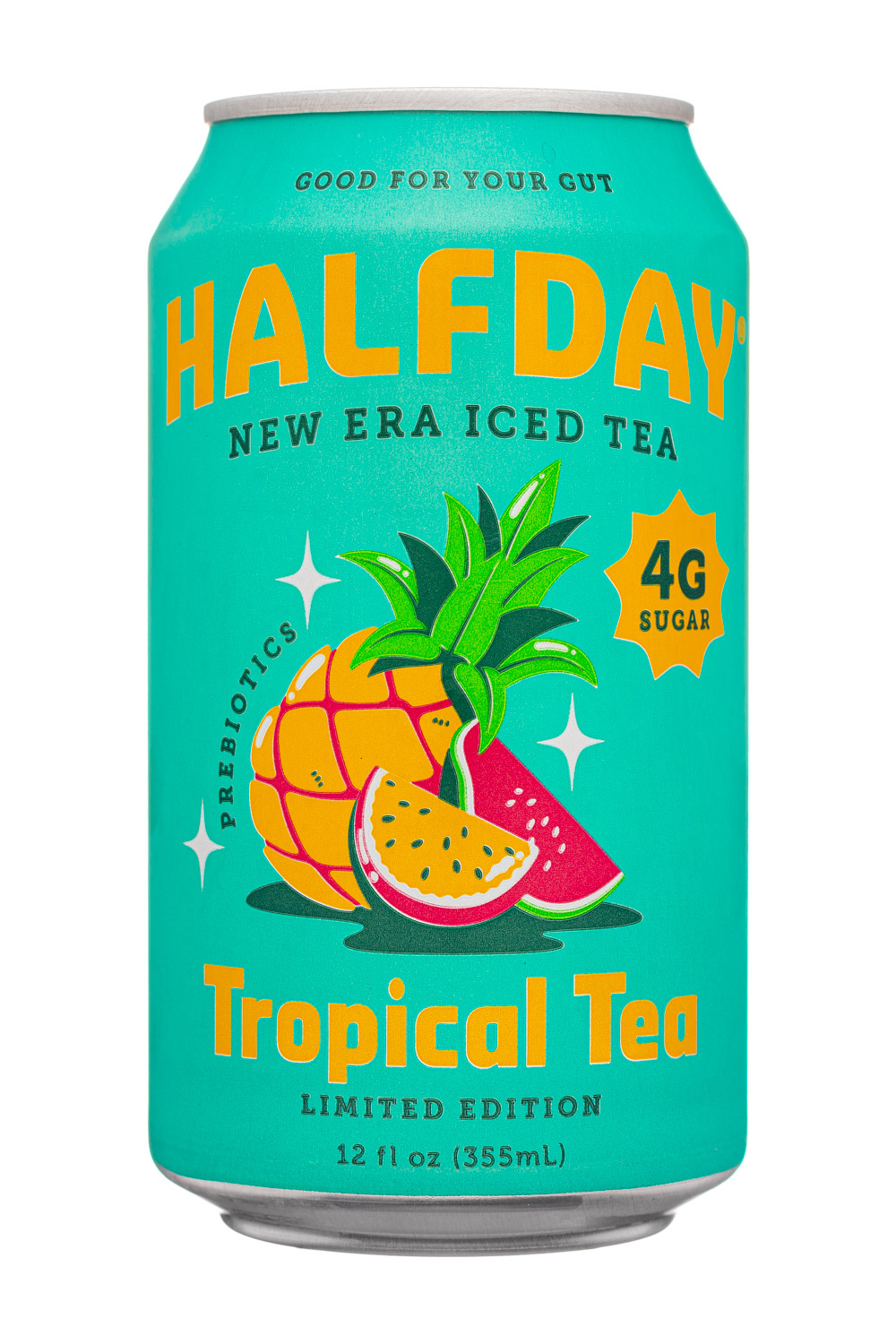 Halfday Tea Tonic: Halfday-12oz-2025-Tea-Tropical-Front