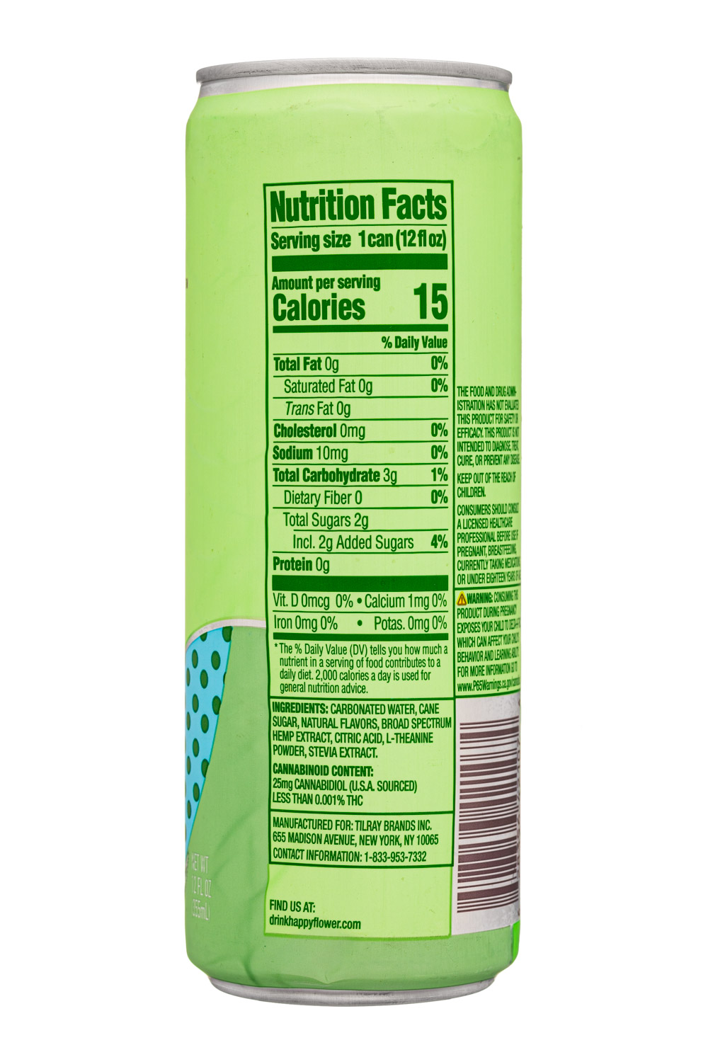 Happy Flower: HappyFlower-12oz-2024-CBDCocktail-Mojito-Facts