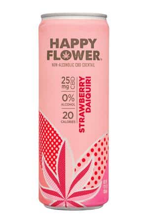 Happy Flower: HappyFlower-12oz-2024-CBDCocktail-StrawbDaiquiri-Front