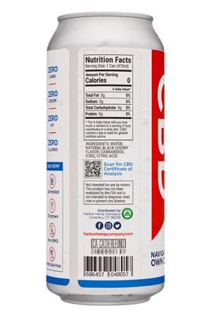 Harbor Hemp Company: HarborHemp-16oz-2020-CBDSeltzer-BlkCherry-Facts