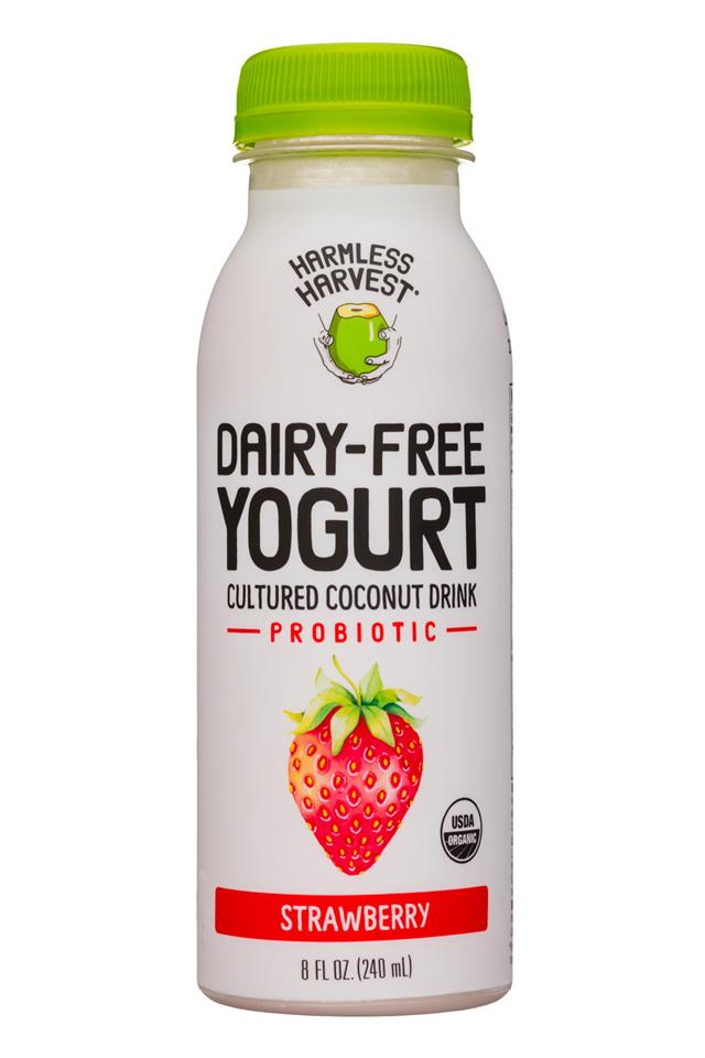 Harmless Harvest Dairy-Free Yogurt: HarmlessHarvest-8oz-DairyFreeYogurt-Strawb-Front