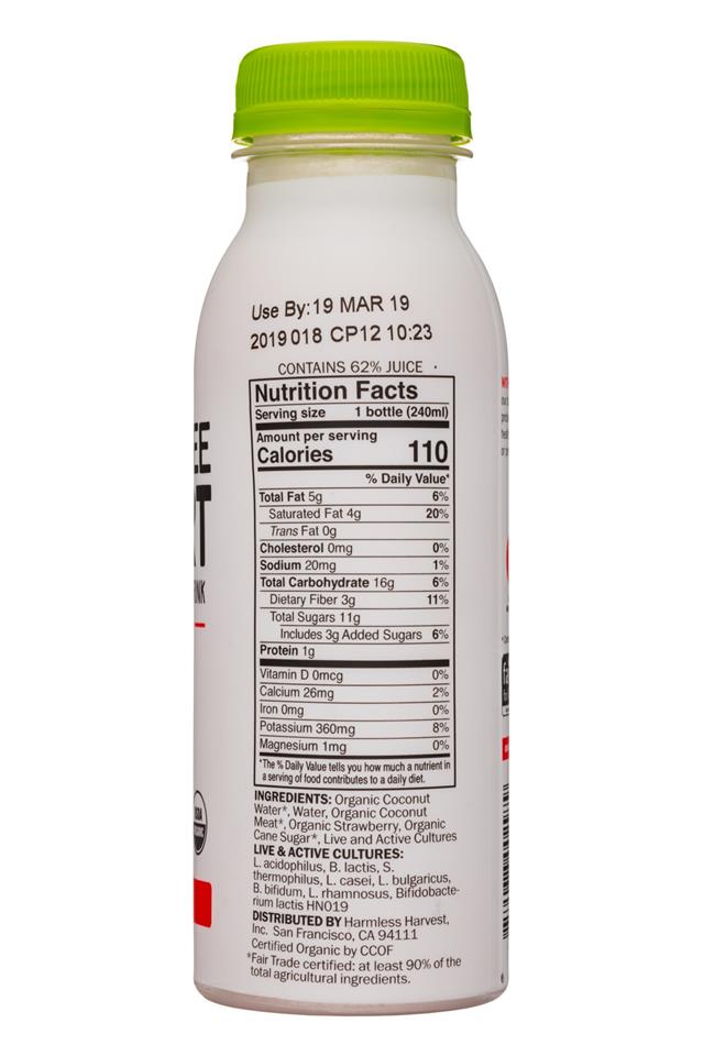 Harmless Harvest Dairy-Free Yogurt: HarmlessHarvest-8oz-DairyFreeYogurt-Strawb-Facts