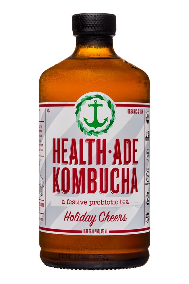 Health-Ade: HealthAde-16oz-Kombucha-HolidayCheers-Front