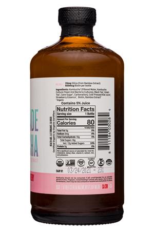 Health-Ade: HealthAde-16oz-2020-Kombucha-StrawbGlow-Facts
