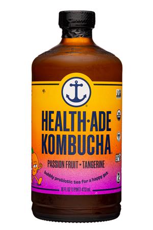 Health-Ade: HealthAde-16oz-2022-Kombucha-PassionTangerine-Front