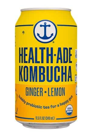 Health-Ade: HealthAde-12oz-2023-Kombucha-GingerLemon-Front