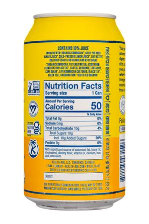 Health-Ade: HealthAde-12oz-2023-Kombucha-GingerLemon-Facts