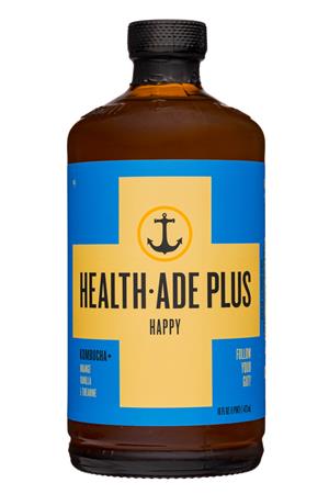 Health-Ade: HealthAde-12oz-2020-Plus-Happy-Front