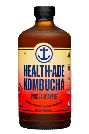 Health-Ade: HealthAde-16oz-2022-Kombucha-PinkLadyApple-Front