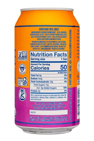 Health-Ade: HealthAde-12oz-2023-Kombucha-PassionTangerine-Facts