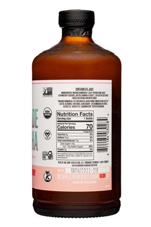Health-Ade: HealthAde-16oz-2022-Kombucha-StrawbGlow-Facts