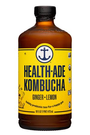 Health-Ade: HealthAde-16oz-2022-Kombucha-GingerLemon-Front