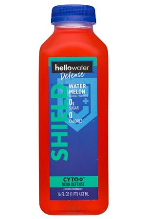 Hello Water- Natural Essence Water: HelloWater-16oz-2021-ToxinDefense-Watermelon-Front