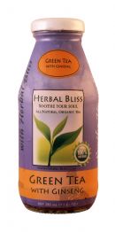 Herbal Bliss All Natural Organic Tea: HerbalBliss GreenTeaGinseng Front