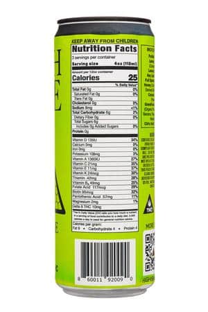 High 9ine: High9ine-12oz-2025-10mgTHC-Limeade-Facts