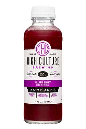 High Culture Brewing: HighCultureBrewing-14oz-2022-Kombucha-BluebRooibos-Front