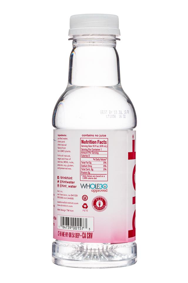 Hint Fizz: Hint-Water-16oz-Cherry-Facts
