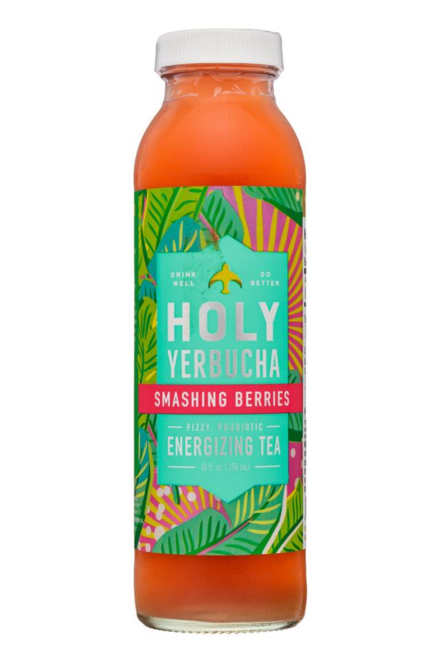 Holy Yerbucha: HolyYerbucha-10oz-Tea-SmashingBerries-Front