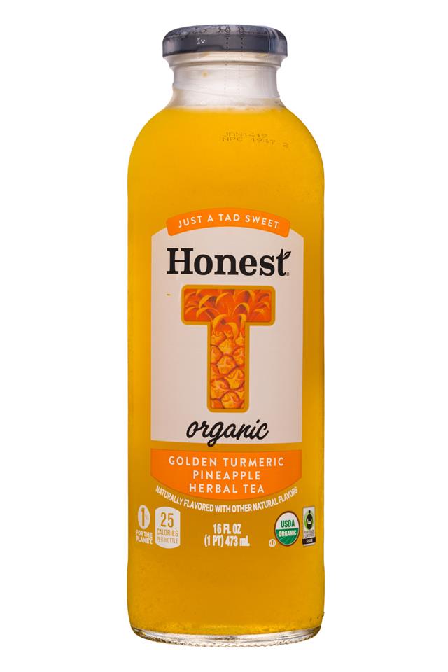 Honest Tea (Glass): Honest-1pt-Tea-GoldenTurmericPineapple-Front