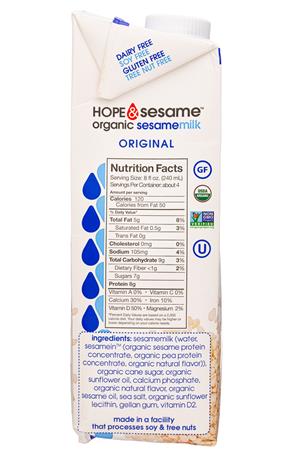 Hope & Sesame: Hope&Sesame-34oz-2022-SesameMilk-Original-Facts