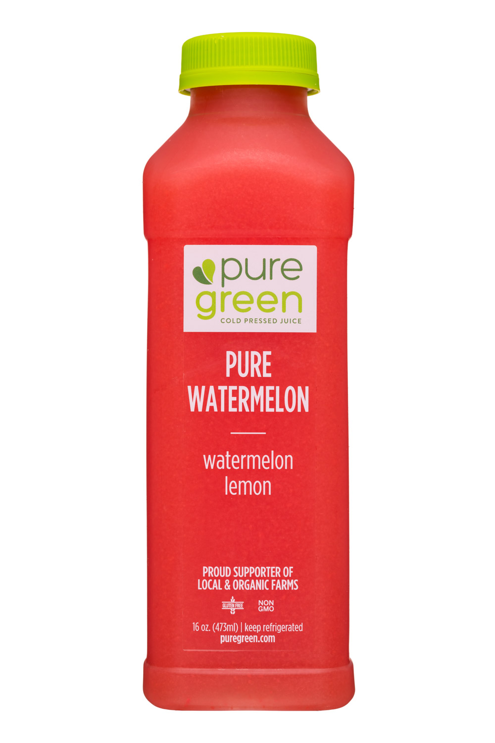 Pure Green: PureGreen-16oz-Juice-PureWatermelon-Front