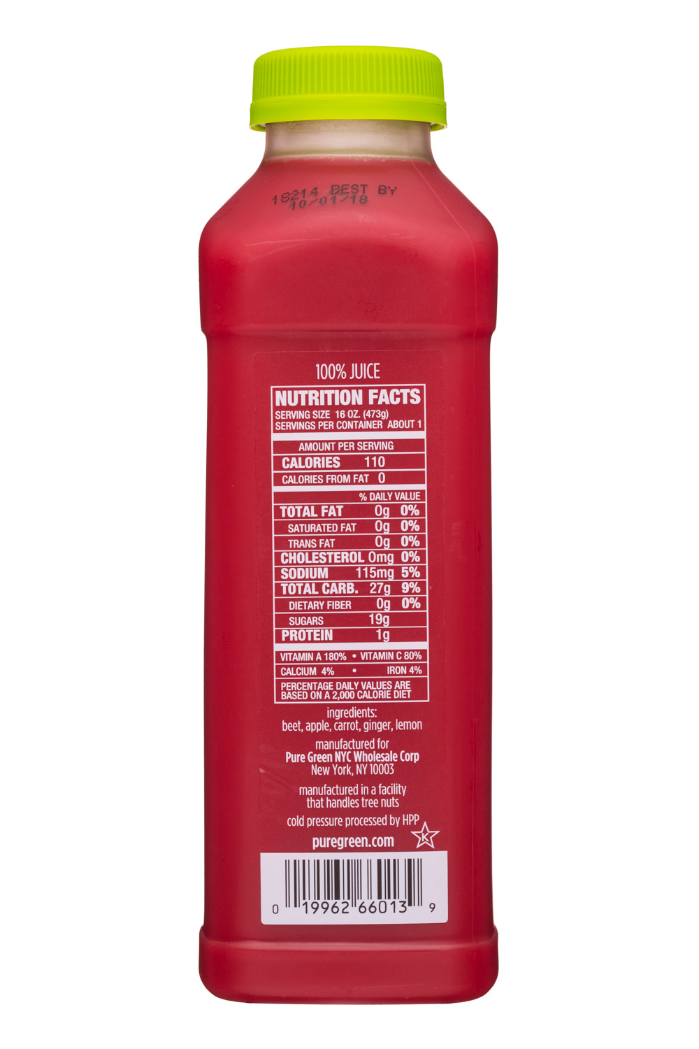Pure Green: PureGreen-16oz-Juice-RockinBeet-Facts