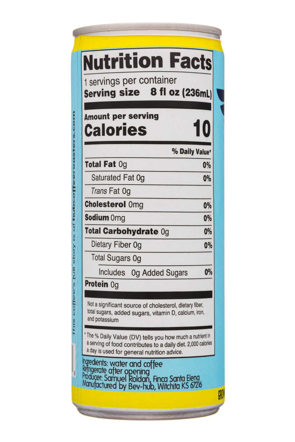 Hub Coffee Roasters: HubCoffeeRoasters-8oz-2020-ColdBrew-Facts