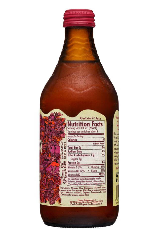 humm kombucha: Humm-14oz-Kombucha-PomLemonade-Facts