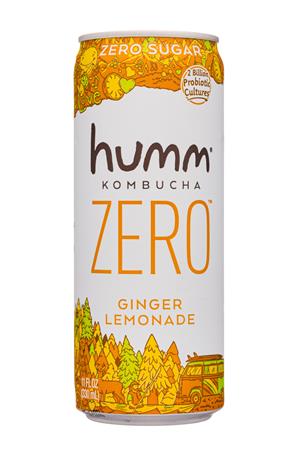 humm kombucha: Humm-11oz-2020-KombuchaZero-GingerLemonade-Front