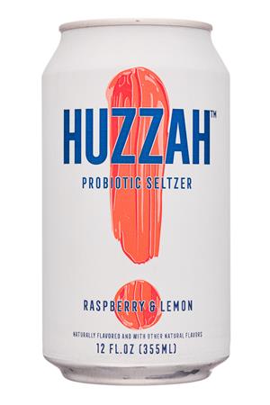 Huzzah Probiotic Seltzer: Huzzah-12oz-2020-ProbSeltz-RaspLemon-Front