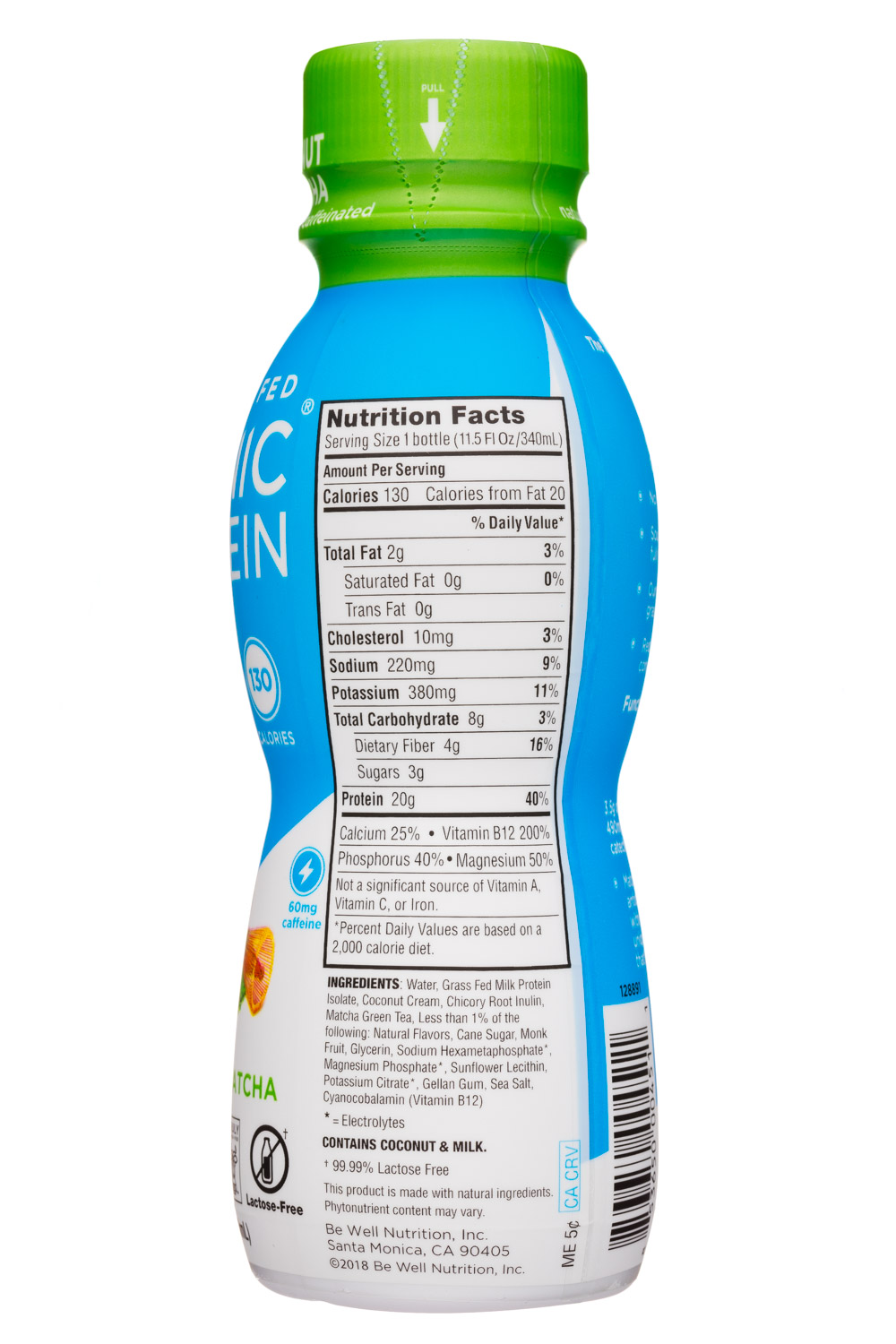 Iconic: IconicProtein-12oz-GrassFed-CoconutMatcha-Facts