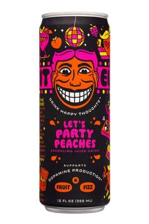 Illicit Elixirs: IllicitElixers-12oz-2023-SparklingJuice-PartyPeaches-Front