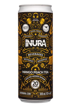 INURA: Inura-12oz-2022-MangoPeachTea-Front