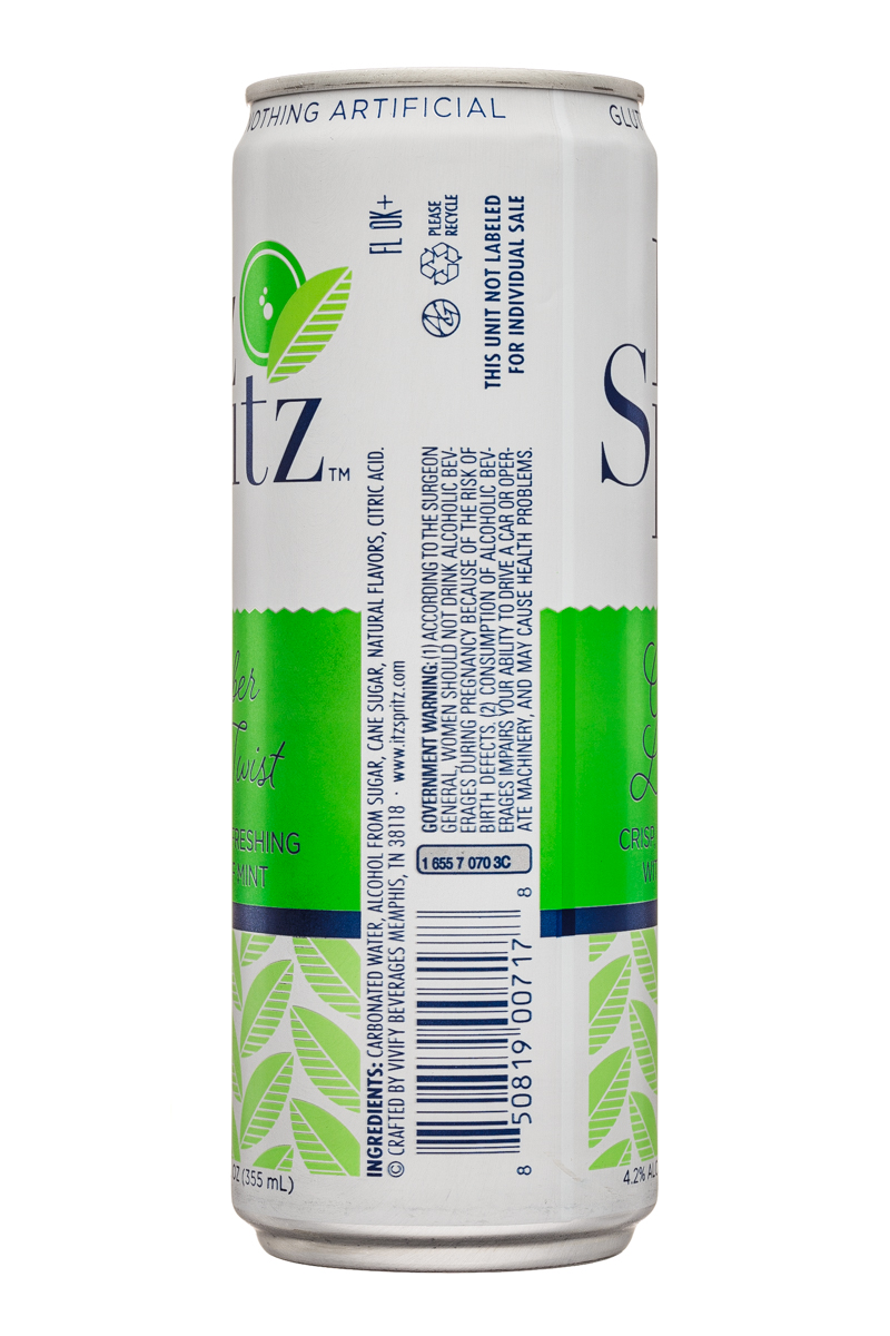 Itz Spritz: ItzSpritz-12oz-CucumberLimeTwist-Facts