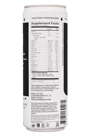 IVUSION Beverage Company  LLC.: IVusion-12oz-2021-Hydration-CitrusOrange-Facts