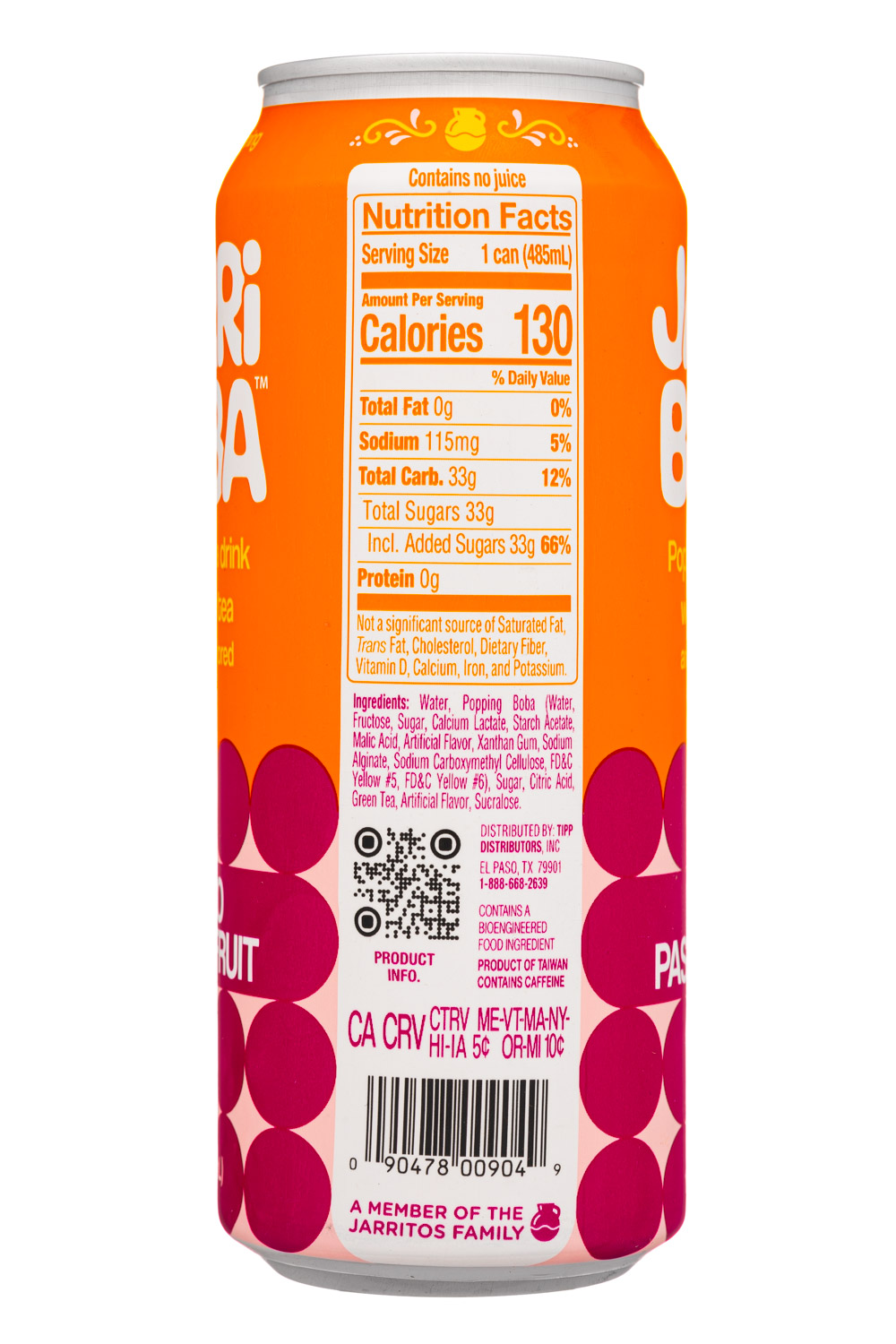 Jarri Boba: JarriBoba-16oz-2025-GreenTea-MangoPassion-Facts