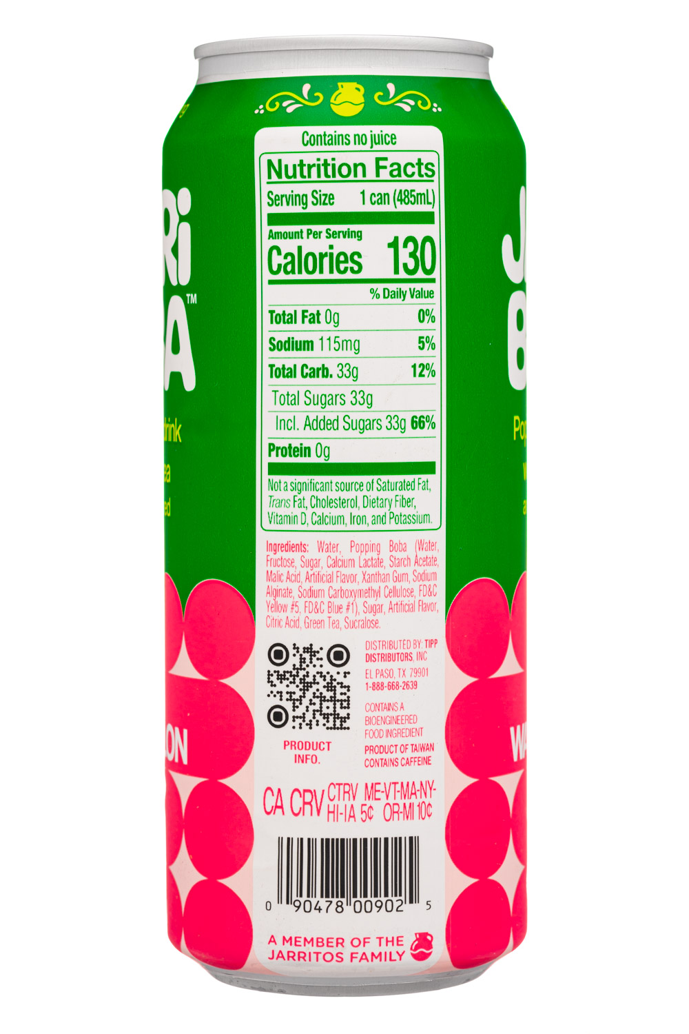 Jarri Boba: JarriBoba-16oz-2025-GreenTea-KiwiWatermelon-Facts