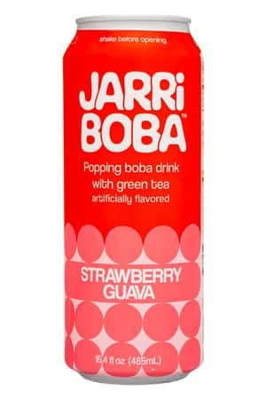 Jarri Boba: JarriBoba-16oz-2025-GreenTea-StrawbGuava-Front