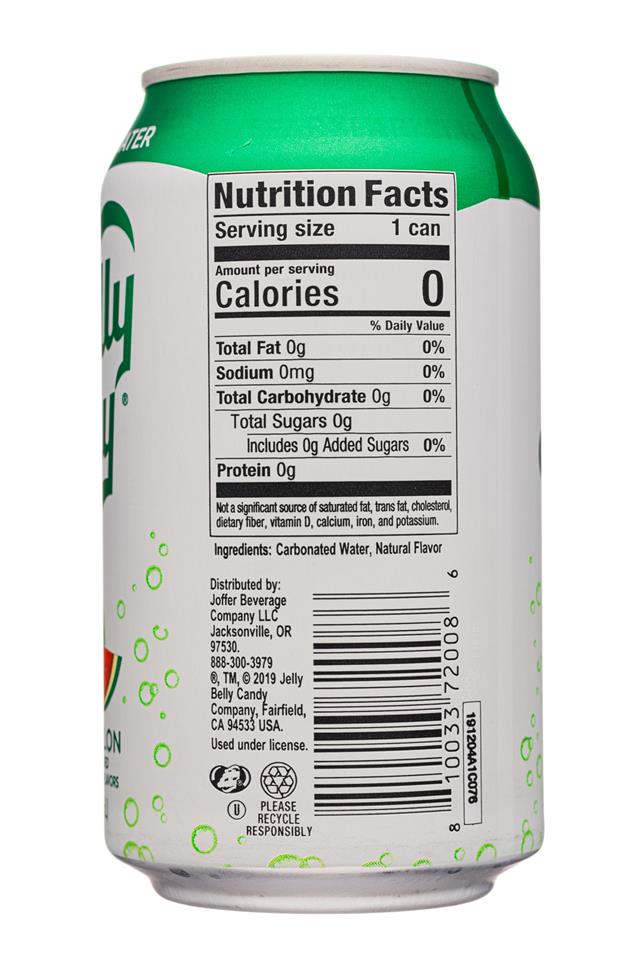 Jelly Belly Sparkling Water: JellyBelly-12oz-SparklingWater-Watermelon-Facts