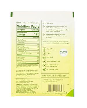 Jetpack - Ready to Blend Beverages: Jetpack-1oz-2022-RTBLatte-MatchaGreenTea-Facts