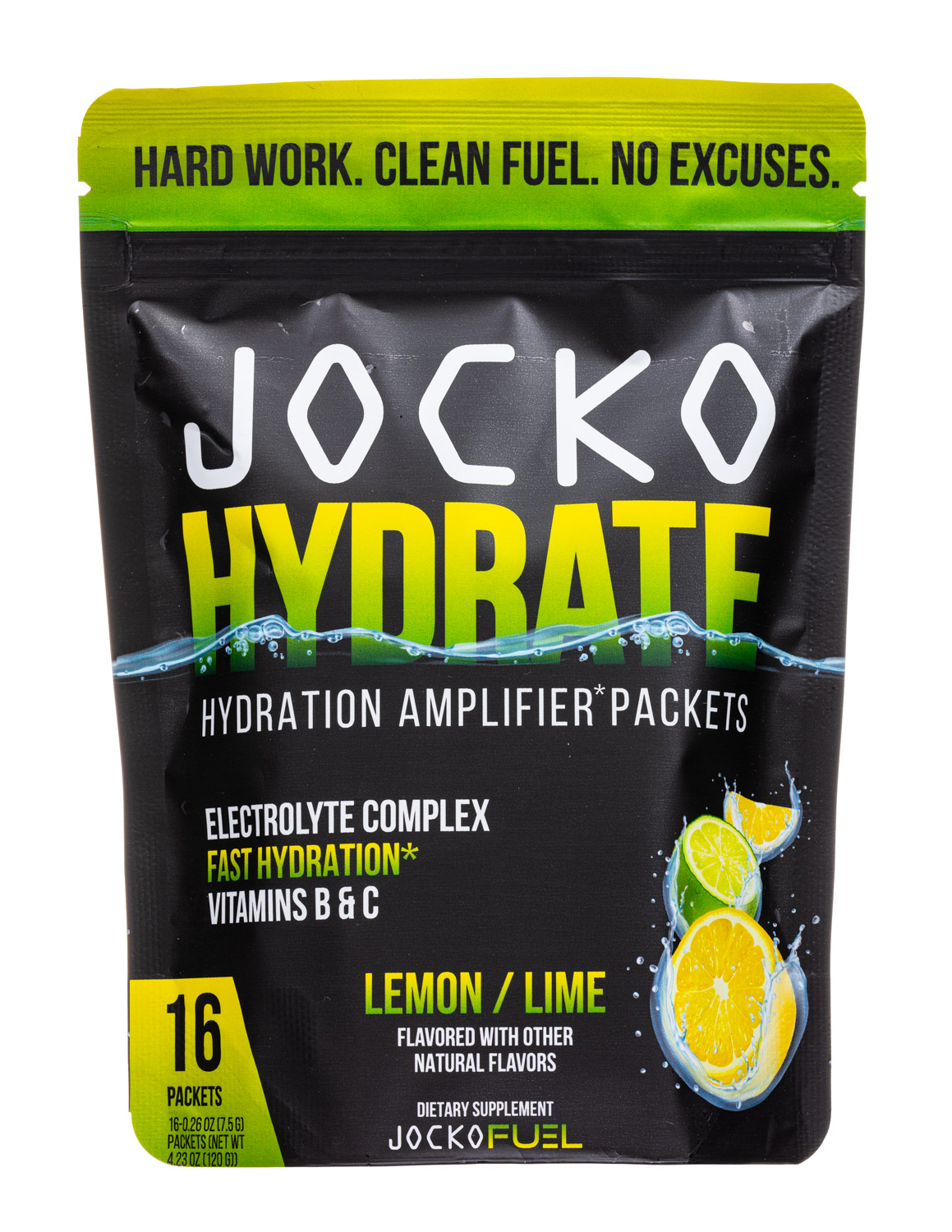 Jocko: Jocko-16Packets-2023-Hydrate-LemonLime-Front