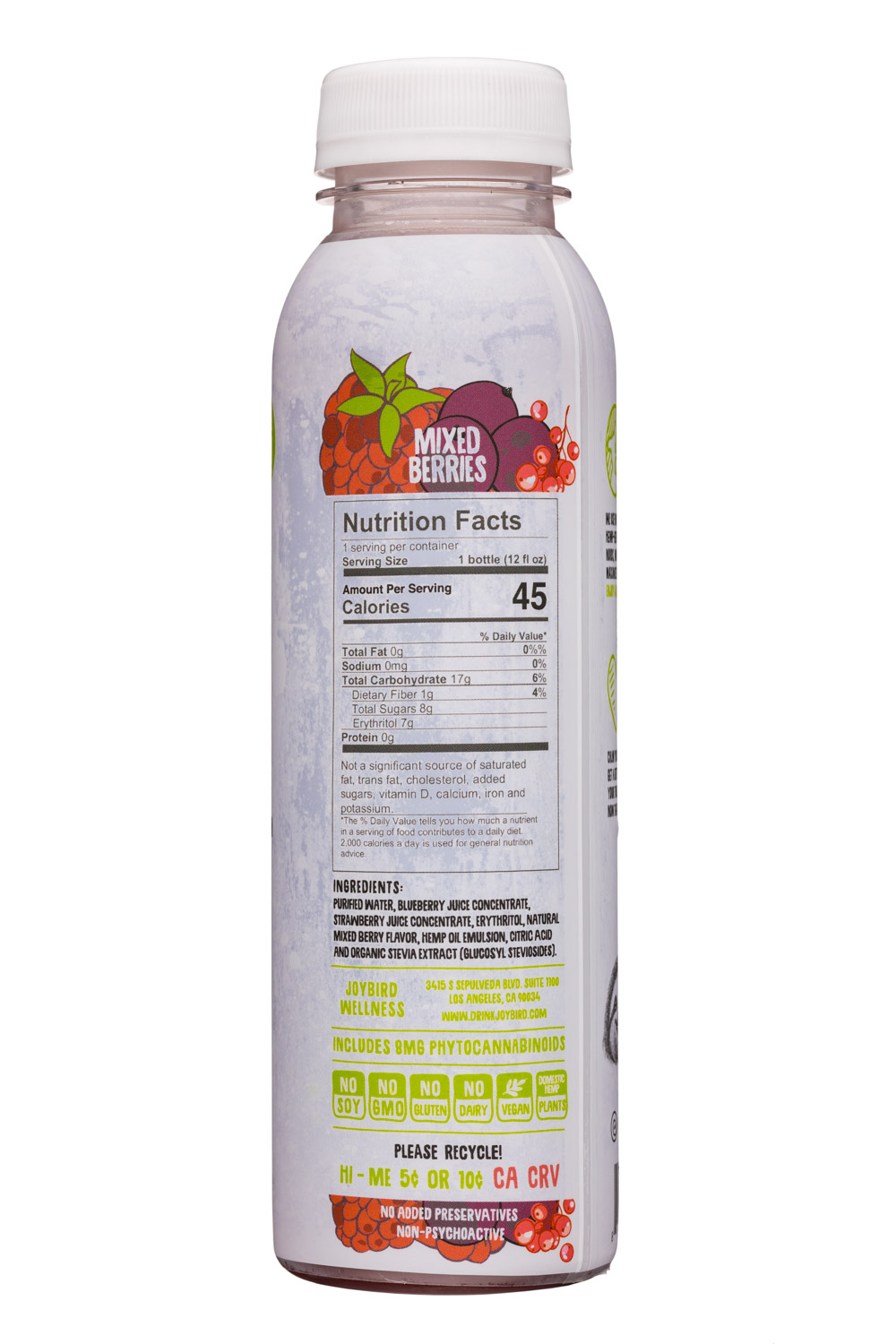 Joybird: Joybird-12oz-HempInfusion-MixedBerries-Facts