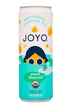 JOYO Tea: Joyo-12oz-2022-AdaptoSparkTea-PEachBlackTea-Front