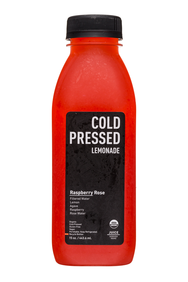 Juice Served Here Lemonade: JuiceServedHere-15oz-Lemonade-RaspberryRose-Front