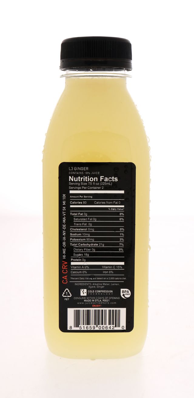 Juice Served Here Lemonade: ColdPressed Ging Facts