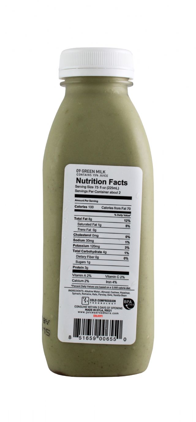 Juice Served Here: JuiceServed GreenMilk Facts