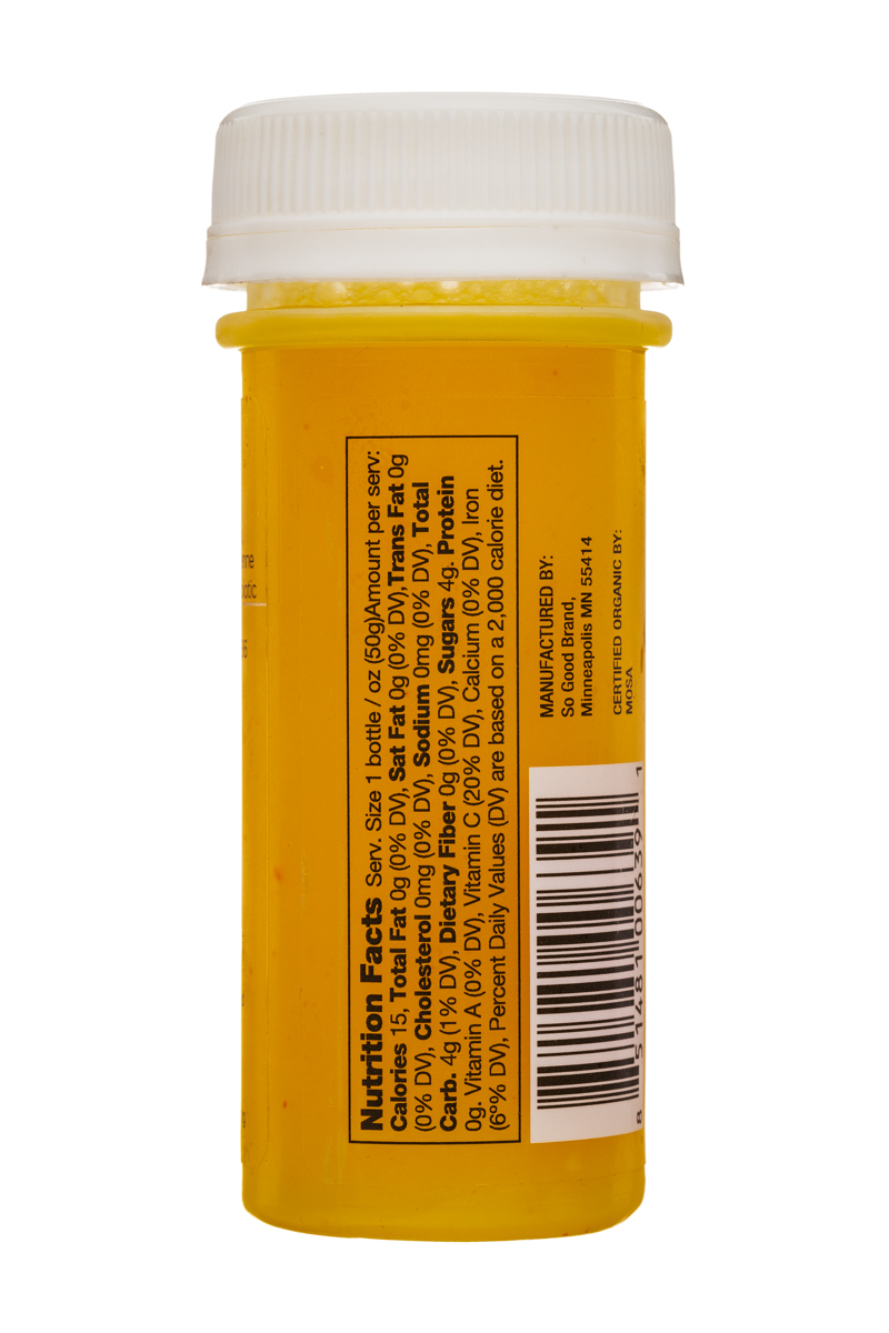 Juice So Good Probiotic Wellness Shots: SoGood-2oz-WellnessShot-Immunity-Facts