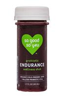 Juice So Good Probiotic Wellness Shots: SoGood-2oz-WellnessShot-Endurance-Front